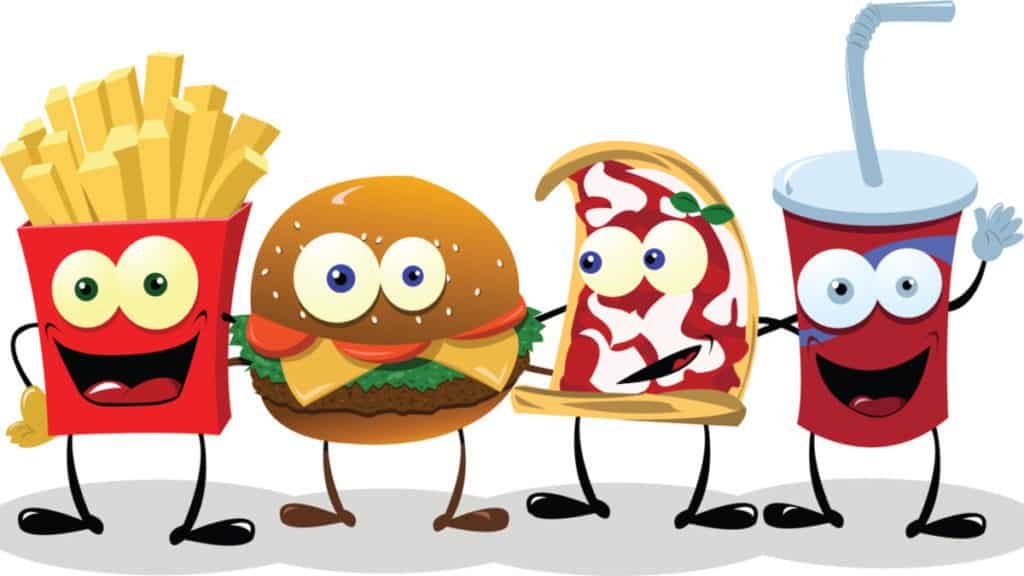 A group of friendly Fast Food meals 2