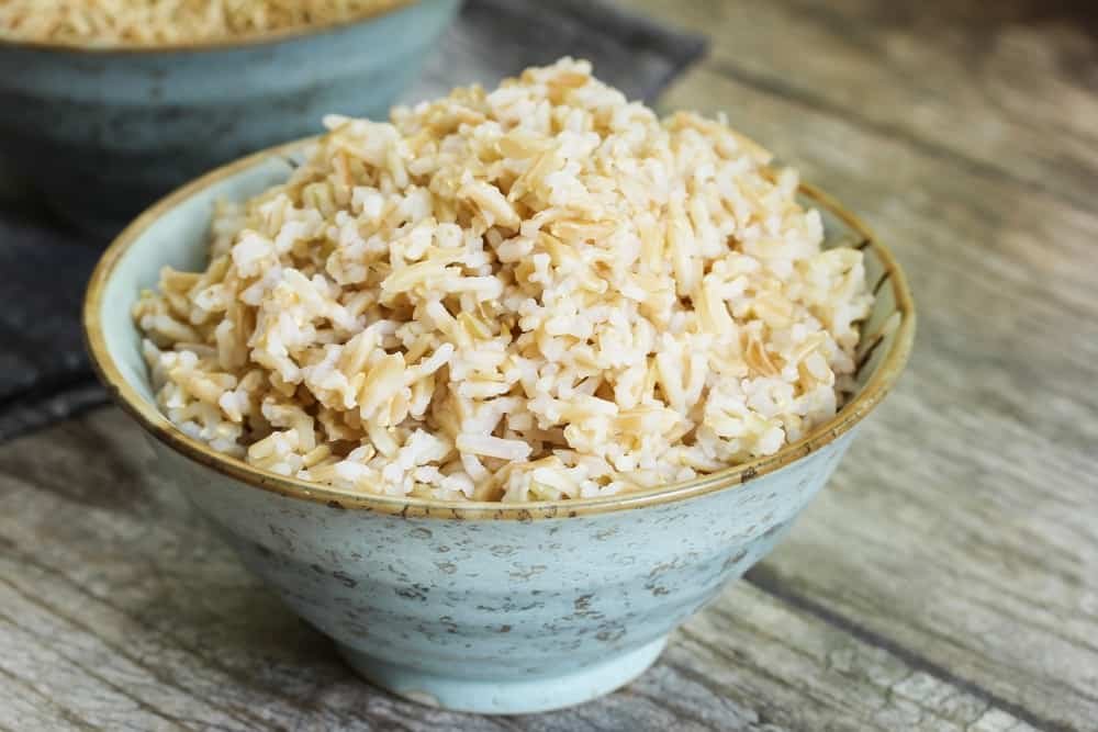 Cooked brown Basmati rice in a bowl